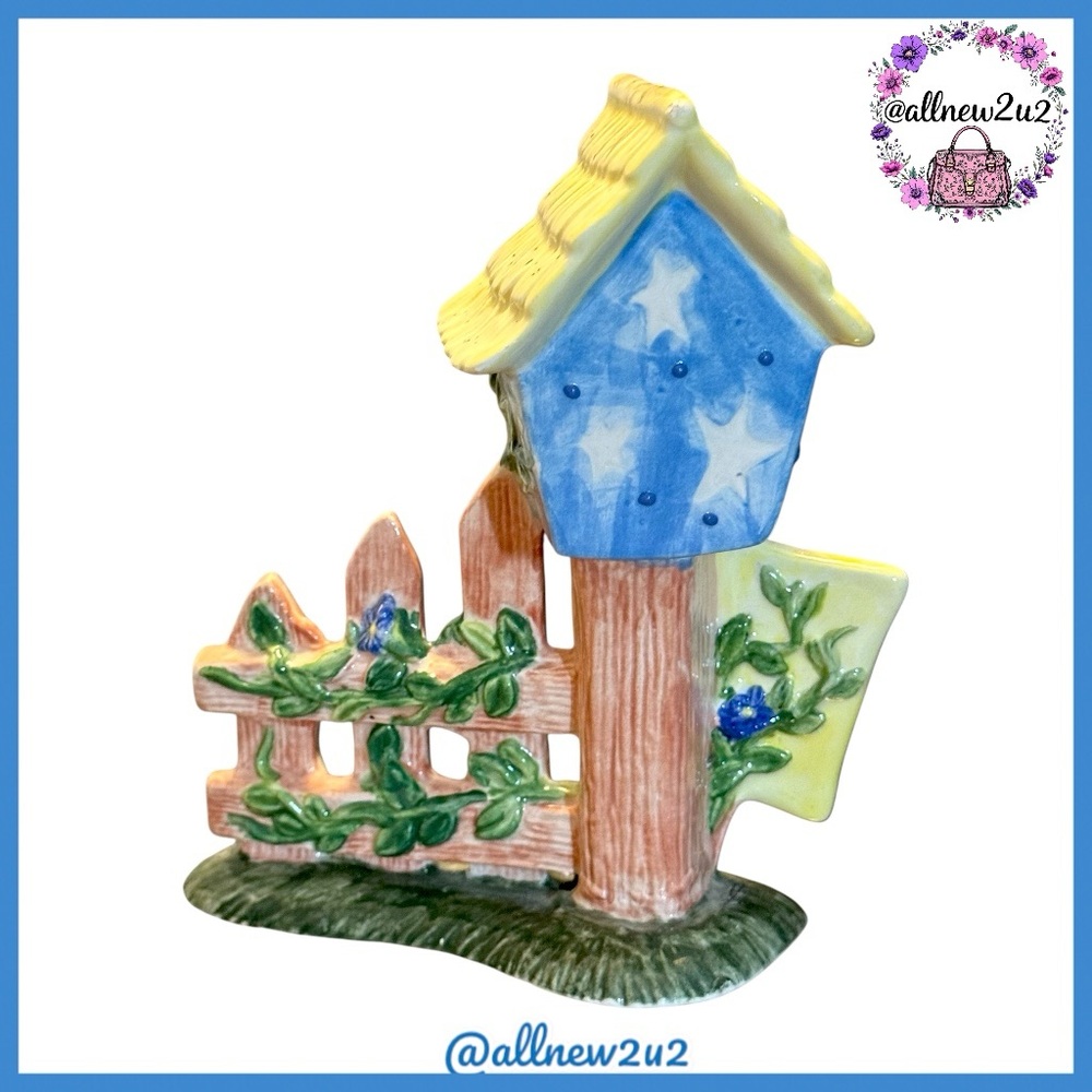 New Love Grows Here Handmade Ceramic Birdhouse Decor Handpainted Special Glazes - Picture 4 of 11